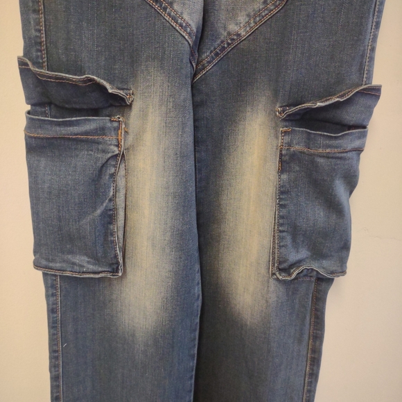 Mebon Women's Bleached Denim Cargo Bootcut Jeans Size 1 - Picture 5 of 10